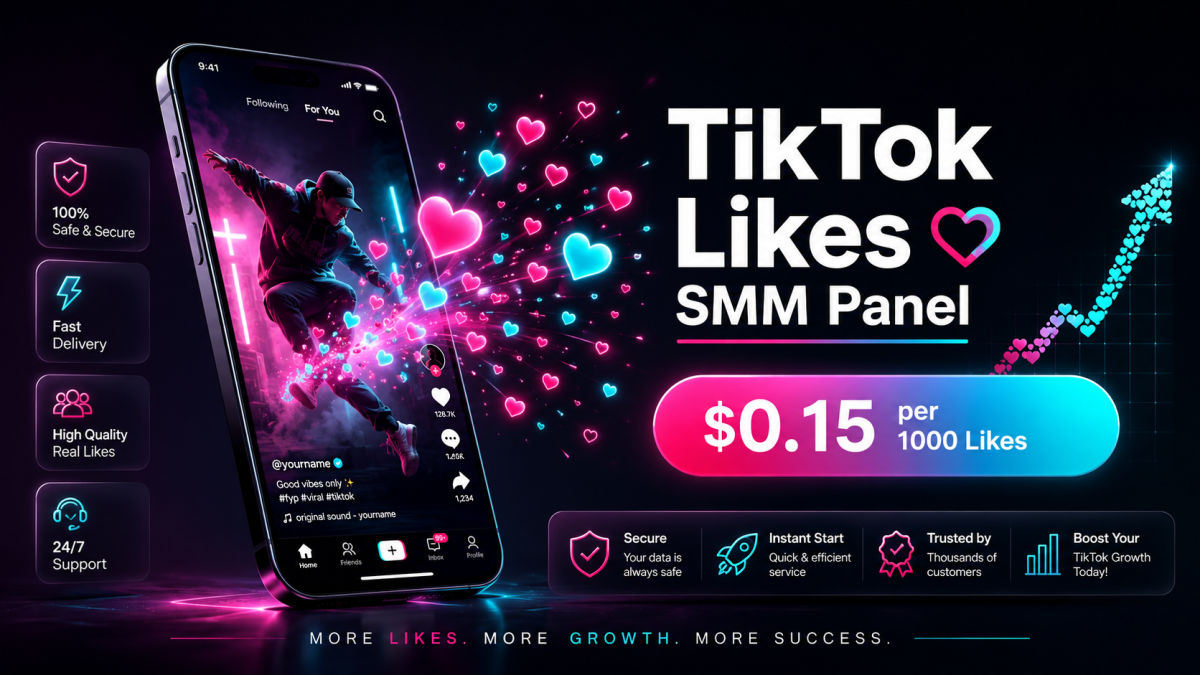 TikTok Likes SMM panel - $0.15 per 1000 likes