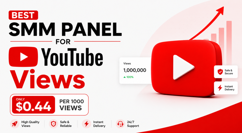 Best SMM panel for YouTube Views - $0.44 per 1000 Views