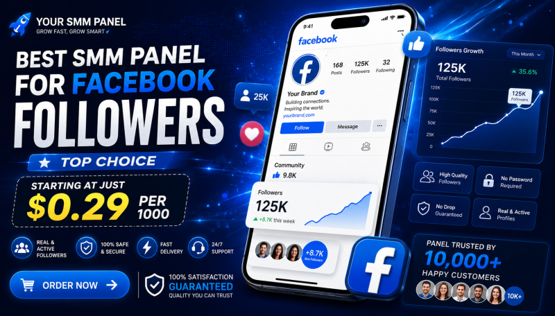 Best SMM panel for Facebook followers - $0.29 per 1000