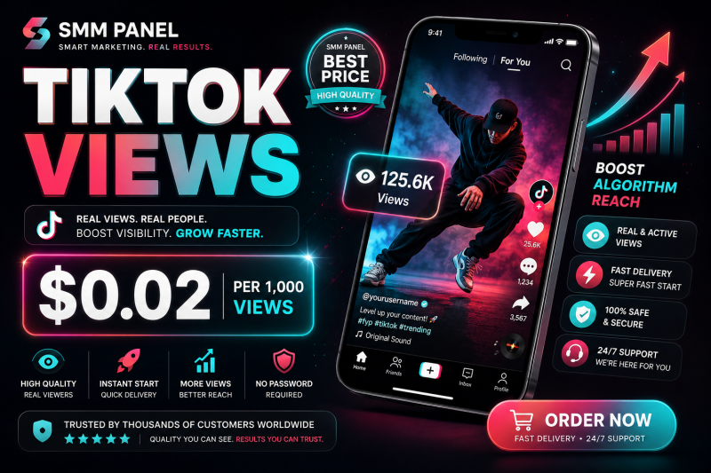 TikTok Views SMM panel - $0.02 per 1000 views